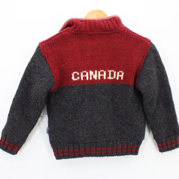 Delux Wool Jacket Kids Unisex Multicolor CANADA Full Zip Poler Fleece Lined - Picture 6 of 8